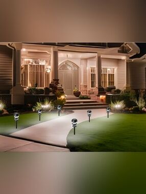 NWT Moonrays 2-Tier Solar Lights Outdoor Pathway Solar Power Garden Lights